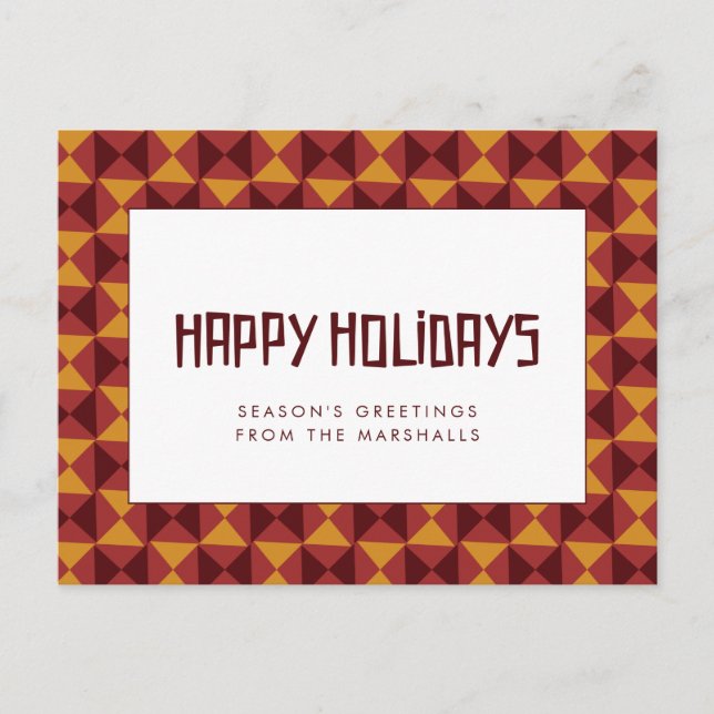 Retro mid century pattern Happy Holidays Postcard (Front)