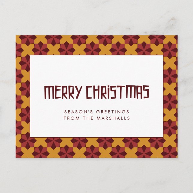 Retro mid century pattern Merry Christmas Postcard (Front)