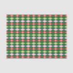 Retro Mid Century Red, Pink & Green Christmas Tissue Paper<br><div class="desc">A fun and festive retro Christmas pattern inspired my mid-century modern design. Vintage diamonds,  stars and ogee shapes in Christmas colours of Green,  red,  pink and white.</div>
