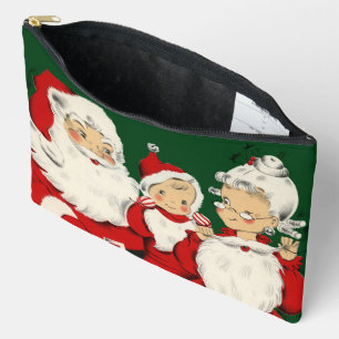 Retro Mid-Century Santa Family – Kitsch Claus Accessory Pouch