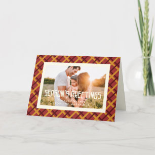 Retro Mid Century Season's Greetings Photo Holiday Card