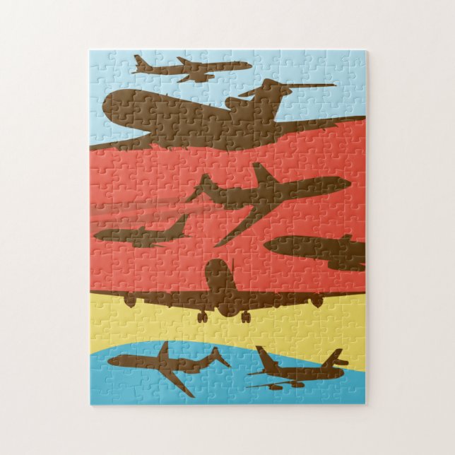 Retro Mid-Century Travel Airline Aeroplane Puzzle (Vertical)