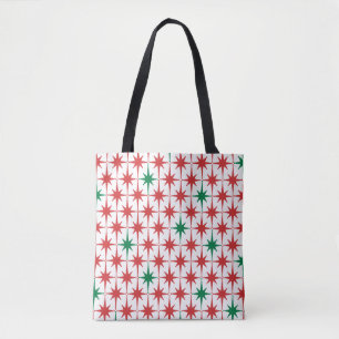 Retro Mid-century Vintage Atomic Christmas Stars Tote Bag