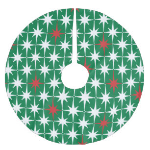 Retro Mid-century Vintage Christmas Star Pattern   Brushed Polyester Tree Skirt