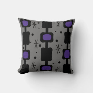 Retro Mid Mod Columns Boxes Indigo Cushion