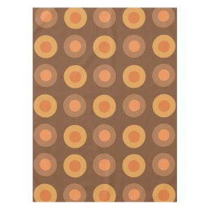 Retro MidCentury Dots Burnt Orange Tablecloth