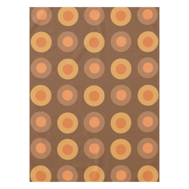 Retro MidCentury Dots Burnt Orange Tablecloth (Front)