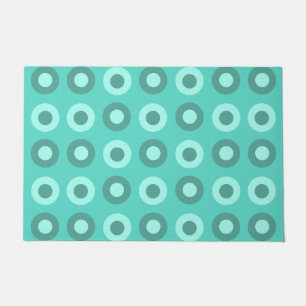 Retro MidCentury Dots Turquoise Doormat