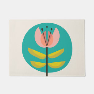 Retro Midcentury Flower Doormat