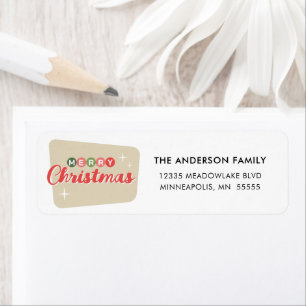 Retro Midcentury Modern Christmas Return Address