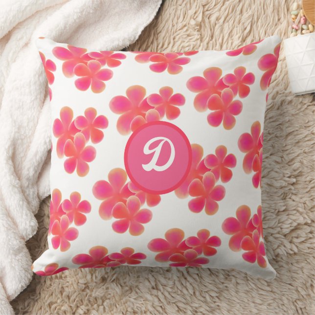 retro midcentury modern cute floral pattern cushion (Blanket)