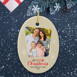 Retro Midcentury Modern Photo Christmas Ceramic Tree Decoration