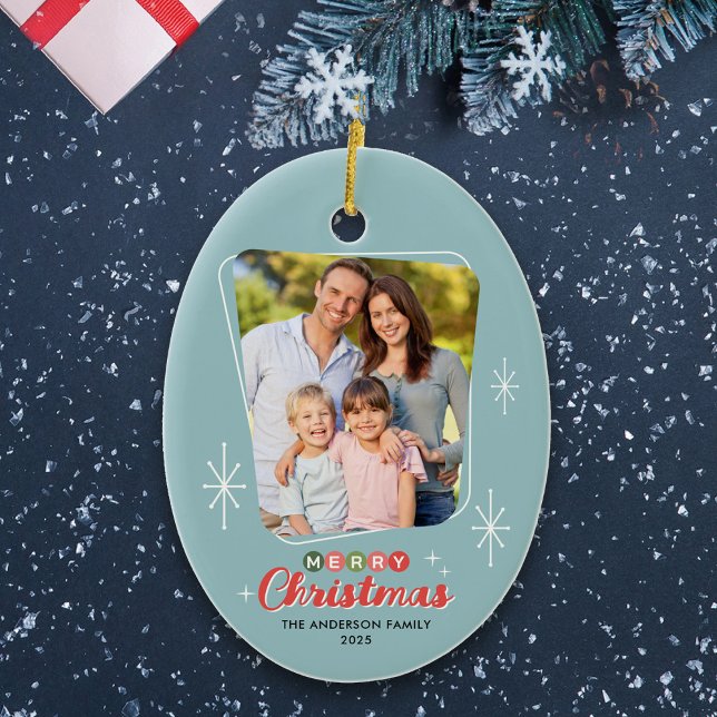 Retro Midcentury Modern Photo Christmas Ceramic Tree Decoration (Creator Uploaded)