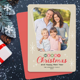 Retro Midcentury Modern Photo Christmas Holiday Card
