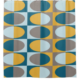 Retro MidCentury Oval pattern 2 Shower Curtain