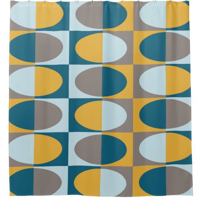 Retro MidCentury Oval pattern 2 Shower Curtain (Front)