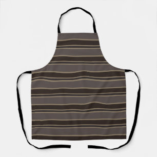 Retro Midcentury Stripes Dark Academia Apron
