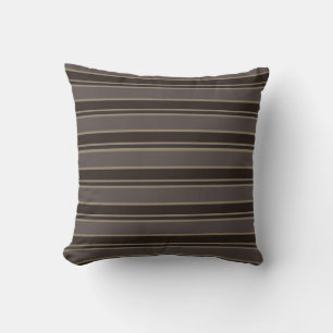 Retro Midcentury Stripes Dark Academia Cushion