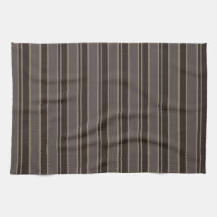 Retro Midcentury Stripes Dark Academia Tea Towel
