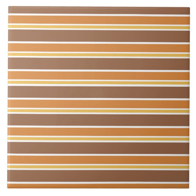 Retro Midcentury Stripes Multicolored Tile (Front)