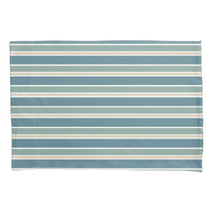 Retro Midcentury Stripes Ocean Green Pillowcase