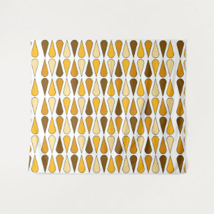 Retro Midcentury Teardrops Ochre Tapestry
