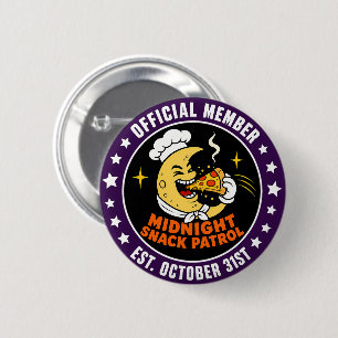 Retro Midnight Snack Patrol Halloween Badge