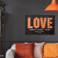 Retro Milestone 1st Anniversary Personalised Love