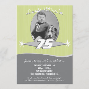 Retro Milestone Birthday Party Photo Invitation