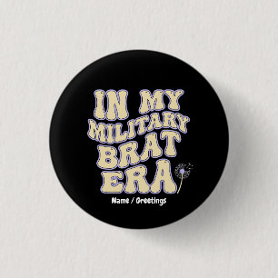 Retro Military Brat Era Groovy Dandelion Purple Up 3 Cm Round Badge