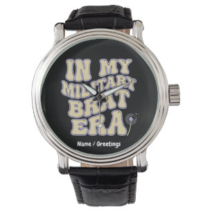 Retro Military Brat Era Groovy Dandelion Purple Up Watch