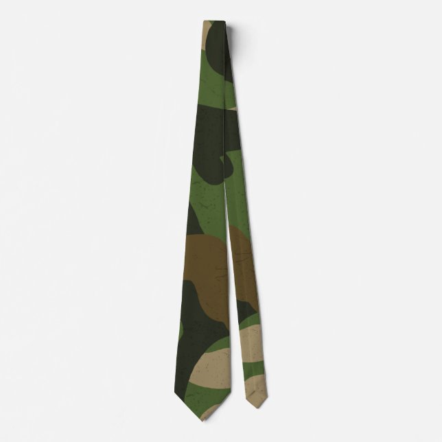 Retro Military Camo Pattern Tie (Front)