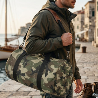 Retro Military Camouflage Pattern Duffle Bag