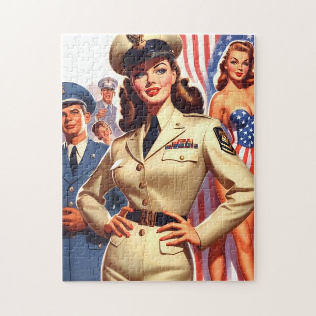 Retro Military Pin-up Jigsaw Puzzle (Vertical)