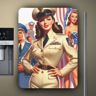 Retro Military Pin-up Magnet