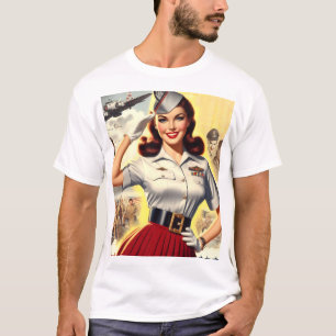 Retro Military Pin-up T-Shirt