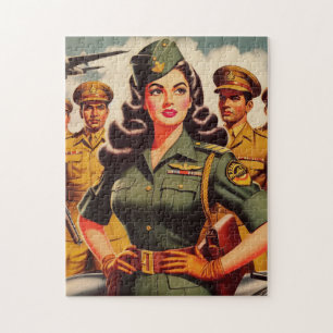 Retro Military Pinup Jigsaw Puzzle