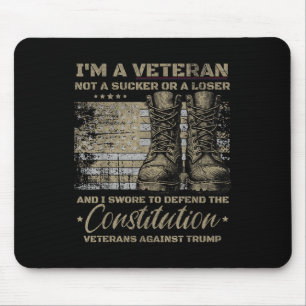 Retro Military Veterans Against Trump Protest Mouse Mat