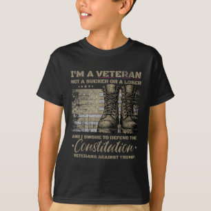 Retro Military Veterans Against Trump Protest T-Shirt