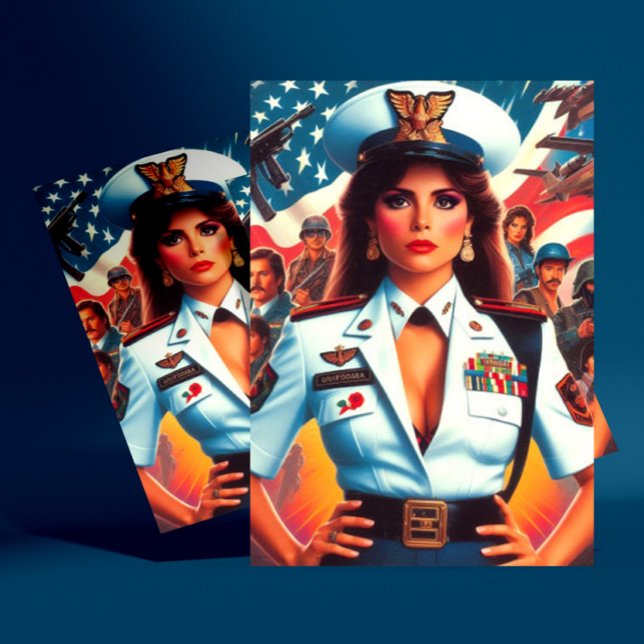 Retro Military Woman Postcard (Creator Uploaded)