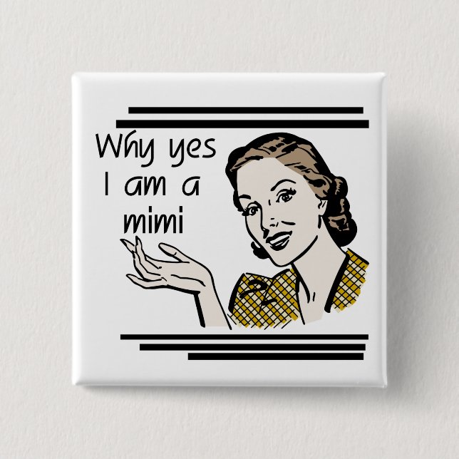 Retro Mimi T-shirts and Gifts 15 Cm Square Badge (Front)