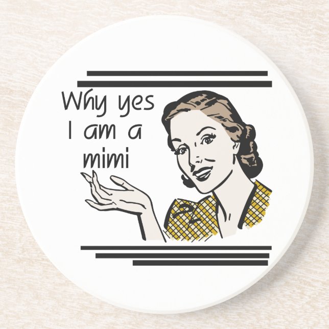 Retro Mimi T-shirts and Gifts Coaster (Front)