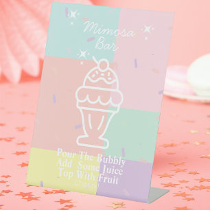 Retro Mimosa Bar Pedestal Sign