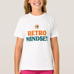 Retro Mindset Peace Sign Vintage 70s Aesthetic Sun T-Shirt