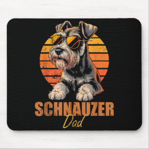 Retro Miniature Schnauzer Dad Funny Vintage Dog Lo Mouse Mat