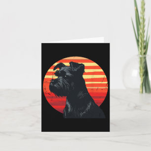 Retro Miniature Schnauzer Dog Lovers Christmas Bir Card