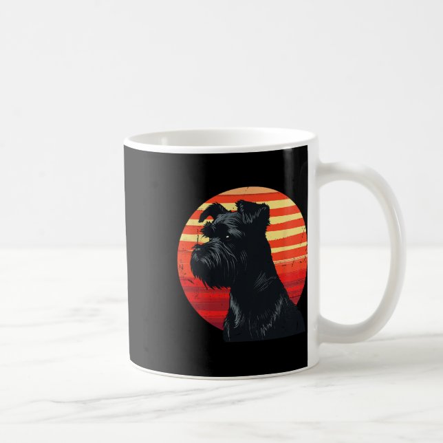 Retro Miniature Schnauzer Dog Lovers Christmas Bir Coffee Mug (Right)