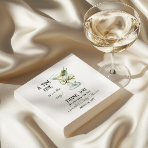 Retro Minimalist A Tini One Martini Baby Shower Napkin