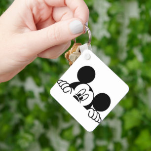 Retro Minimalist Animated Character Peeking Key Ring