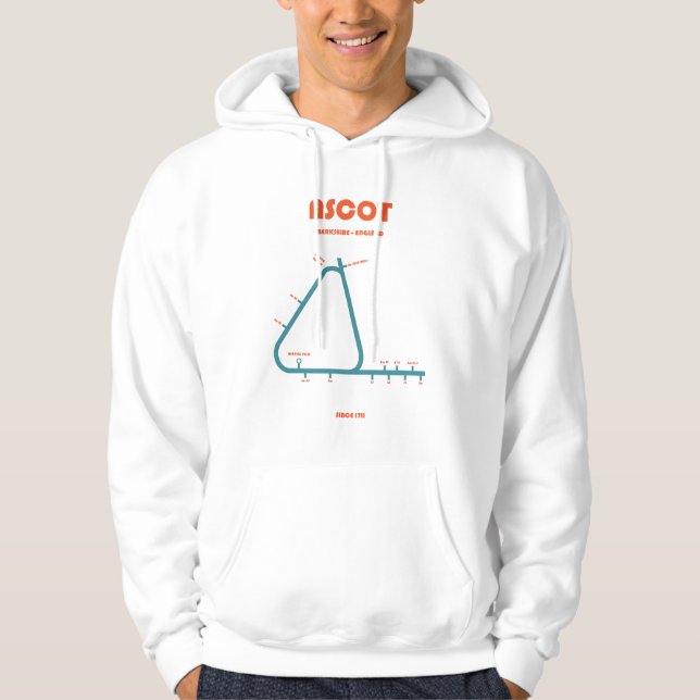 Retro Minimalist Ascot Racecourse Line Art Print Hoodie (Front)